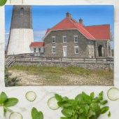 ファイアアイランドライトハウスニューヨークティータオル キッチンタオル (折り畳み)