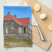 ファイアアイランドライトハウスニューヨークティータオル キッチンタオル (四つ折り)