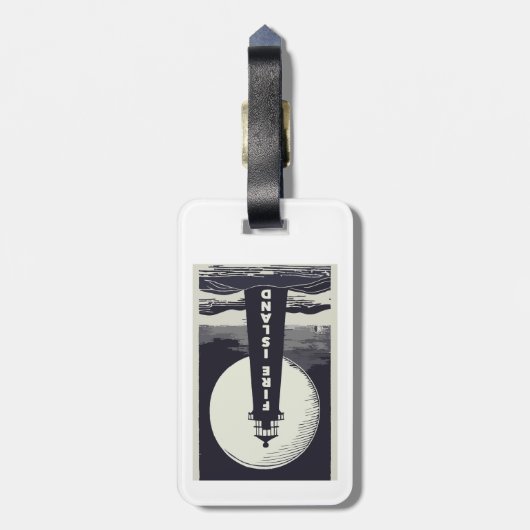 ファイアアイランドライトハウスニューヨークムーン ラゲッジタグ (裏面縦)