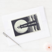 ファイアアイランドライトハウスニューヨークムーン 長方形シール (封筒)