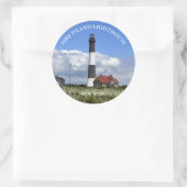 ファイアアイランドライトハウスニューヨークラウンドステッカー ラウンドシール (バッグ)