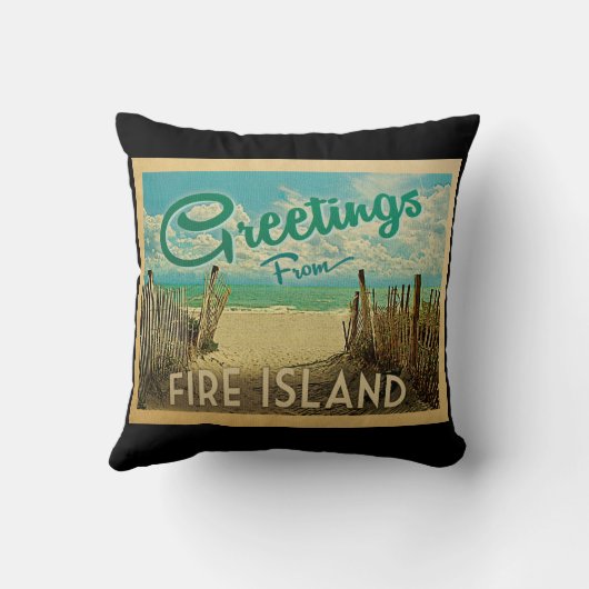 ファイアアイランド装飾用クッションビーチヴィンテージ クッション (裏面)