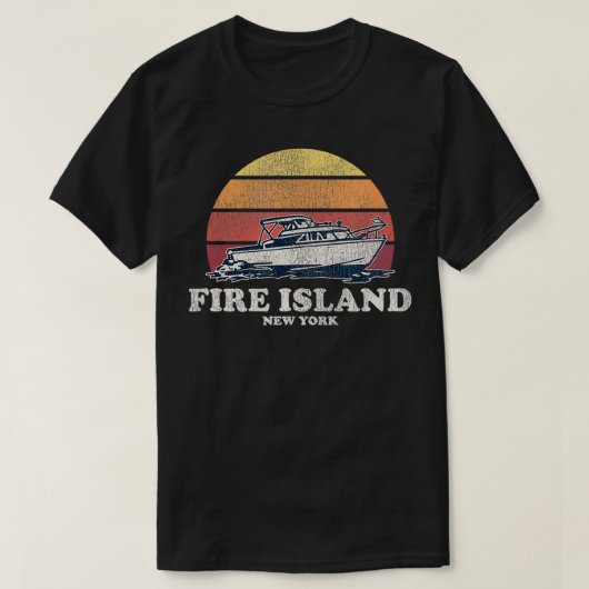 ファイアアイランドNYヴィンテージボート70sレトロボートデシ Tシャツ (デザイン正面)