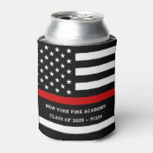 ファイアアカデミー卒業生薄赤線クーラーボックス 缶クーラー (缶正面)