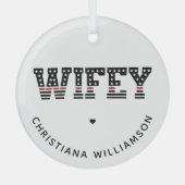 ファイアウィー薄い赤線ファイアファイアマン妻 ガラスオーナメント (正面)