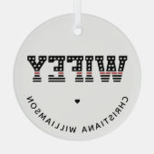 ファイアウィー薄い赤線ファイアファイアマン妻 ガラスオーナメント (裏面)