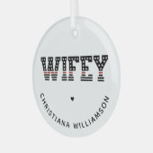 ファイアウィー薄い赤線ファイアファイアマン妻 ガラスオーナメント (正面左)