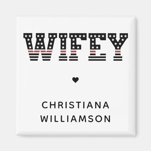 ファイアウィー薄い赤線ファイアファイアマン妻 マグネット (正面)