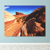 ファイアウェーブ4バレーファイアオーバートンネバダランドスケープ キャンバスプリント (インサイチュ (ウッドフロア))