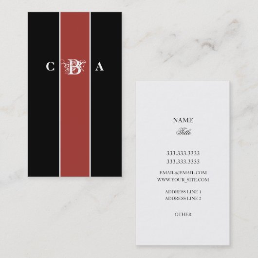 ファイアエレガントワールモノグラム名刺 名刺 (正面/裏面)