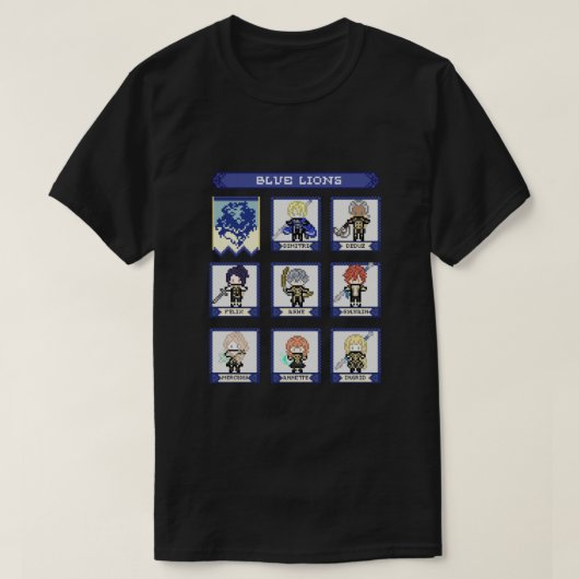 ファイアエンブレムスリーハウスブルーライオンズハウスピクセルパ Tシャツ (デザイン正面)