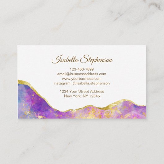 ファイアオエレガントパルレインボージェムストーンモダンビジネス 名刺 (裏面)