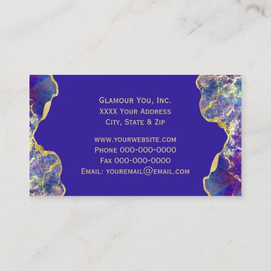 ファイアオパールと金ゴールド 名刺 (裏面)