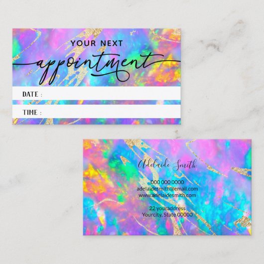 ファイアオパールのテクスチャアポイントメントカード 名刺 (正面/裏面)