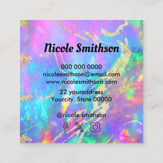 ファイアオパールの名刺 スクエア名刺 (裏面)