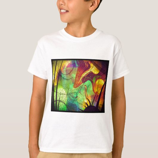 ファイアオパールの抽象画 - ペインティッド ネビュラ Tシャツ (正面)