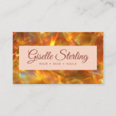 ファイアオパールエレガント石モダン琥珀QRコード 名刺 (正面)