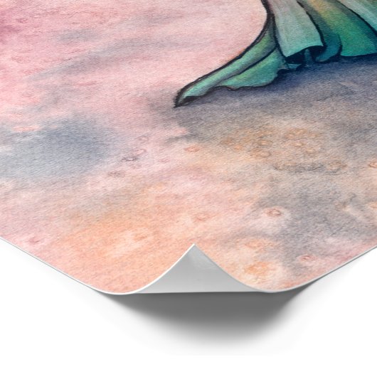 ファイアオパールムーンフェアリーファンタジーアートバイモリー・ハリソン ポスター (角)