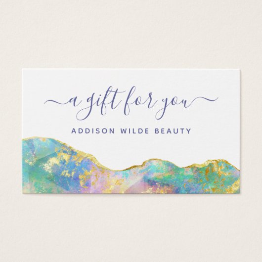 ファイアオパールレインボージェムストーンビジネスギフトカード (正面)