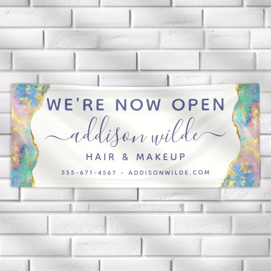 ファイアオパールレインボージェムストーンビジネスバナー 横断幕