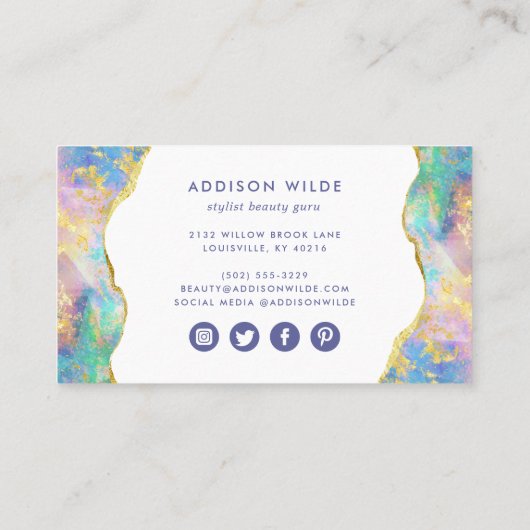 ファイアオパールレインボージェムストーンビジネスロイヤリティカード ロイヤリティカード (裏面)