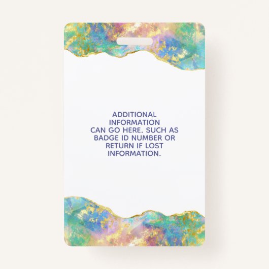 ファイアオパールレインボージェムストーンビジネスIDバッジ バッジ (裏面)