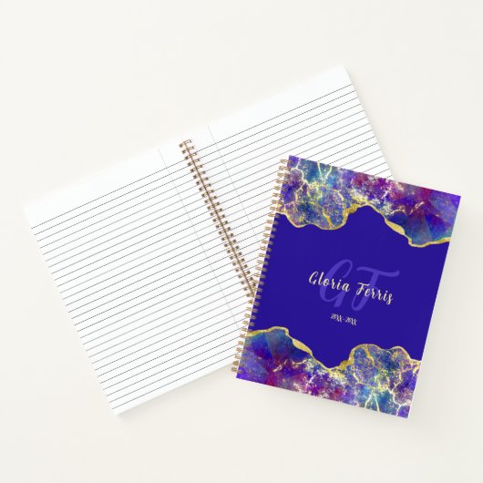 ファイアオパール宝石とキラキラした金ゴールド静脈 ノートブック (内部)