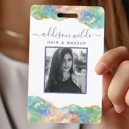 ファイアオパール レインボー ジェムストーン ビジネス ID バッジ