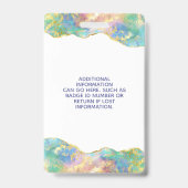 ファイアオパール レインボー ジェムストーン ビジネス ID バッジ (裏面)