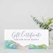 ファイアオパール レインボー ジェムストーン モダン ギフト証明書 (スタンド正面)