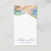 ファイアオペルレインボージェムストーンイヤリングディスプレイカード 名刺 (正面)