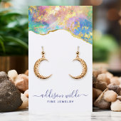 ファイアオペルレインボージェムストーンイヤリングディスプレイカード 名刺