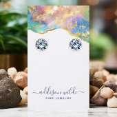 ファイアオペルレインボージェムストーンイヤリングディスプレイカード 名刺