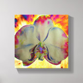 ファイアオーキッド鮮やか、抽象芸術水色フローラ キャンバスプリント (正面)