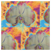 ファイアオーキッド鮮やか、抽象芸術水色フローラ ファブリック (クローズアップ)