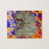 ファイアオーキッド、抽象芸術熱帯フローラ絵画ズ ジグソーパズル (横)