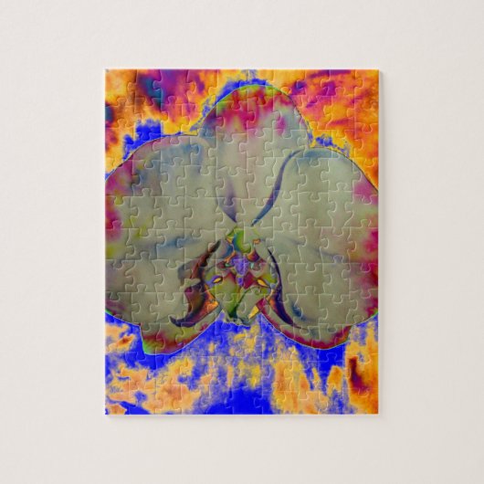 ファイアオーキッド、抽象芸術熱帯フローラ絵画ズ ジグソーパズル (縦)