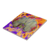 ファイアオーキッド、抽象芸術熱帯フローラ絵画ズ タイル (側面)