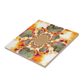 ファイアオーキッド、抽象芸術熱帯フローラ絵画ズ タイル (側面)