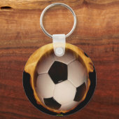 ファイアキーチェーン上のサッカーボール キーホルダー (正面)
