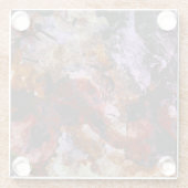 ファイアクオーツクリスタルジオードマーブル抽象芸術 ガラスコースター (裏面)