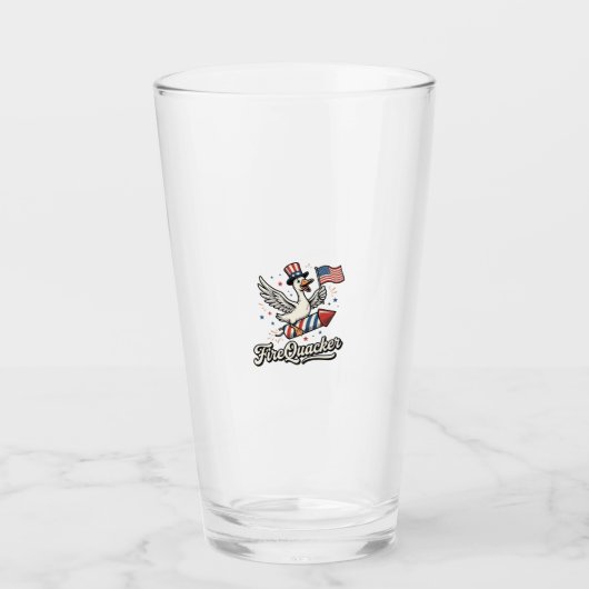 ファイアクラッカー愛国ガチョロ古着風7月4日 タンブラーグラス (正面)