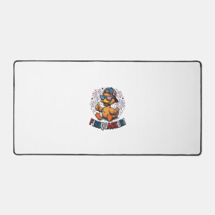 ファイアクラッカー愛国的なアヒルヴィンテージTシャツデザイン1 デスクマット