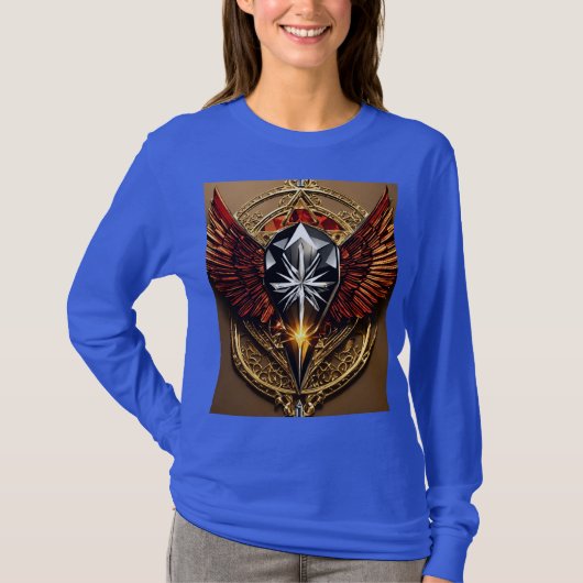 ファイアクリスタルイーグルアイコン。 Tシャツ (正面)