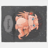 ファイアグレー黒い男の子のベビー フリースブランケット (正面(横))