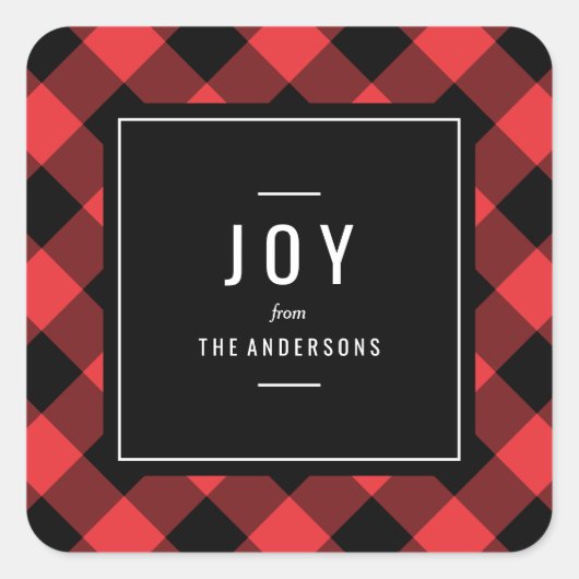 ファイアサイドホリデーステッカー スクエアシール (正面)