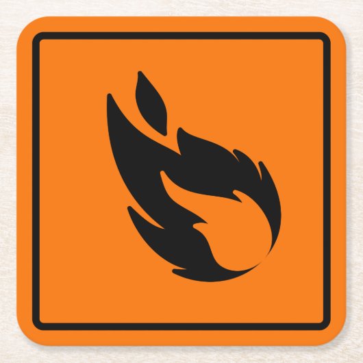 ファイアサイン紙コースター スクエアペーパーコースター (正面)