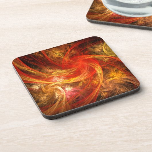 ファイアストームノヴァ抽象芸術アートコルクコースター コースター (左側)