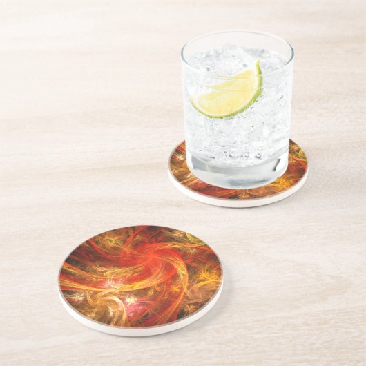 ファイアストームノヴァ抽象芸術アートサンドストーンコースター コースター (側面)