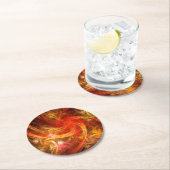 ファイアストームノヴァ抽象芸術アート スクエアペーパーコースター (インサイチュ)